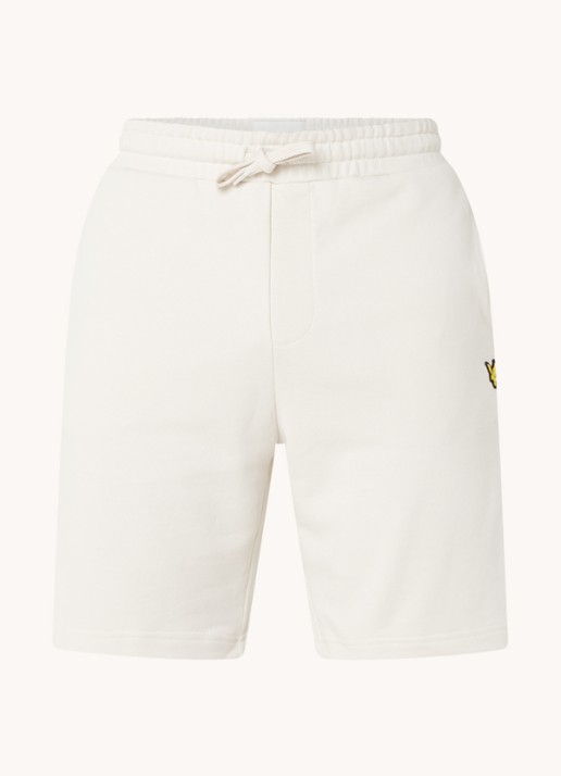 Lyle & Scott Straight fit korte joggingbroek van  katoen met logo  - voorkant 2 creme