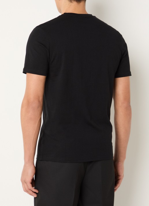 Lyle & Scott Superfine T-shirt met logoborduring - achterkant zwart
