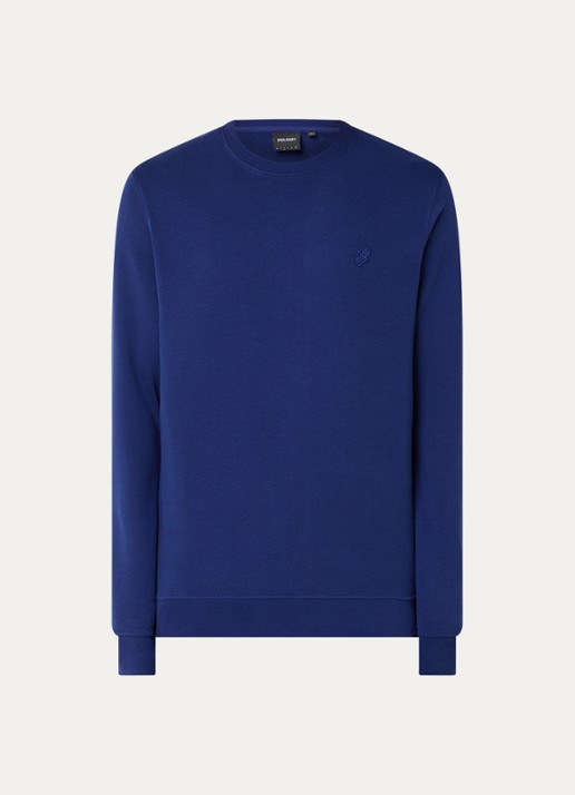 Lyle & Scott Sweater met logo - voorkant blauw