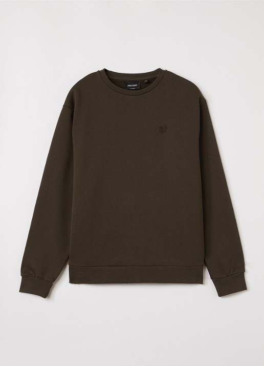 Lyle & Scott Sweater met logo - voorkant donkerbruin
