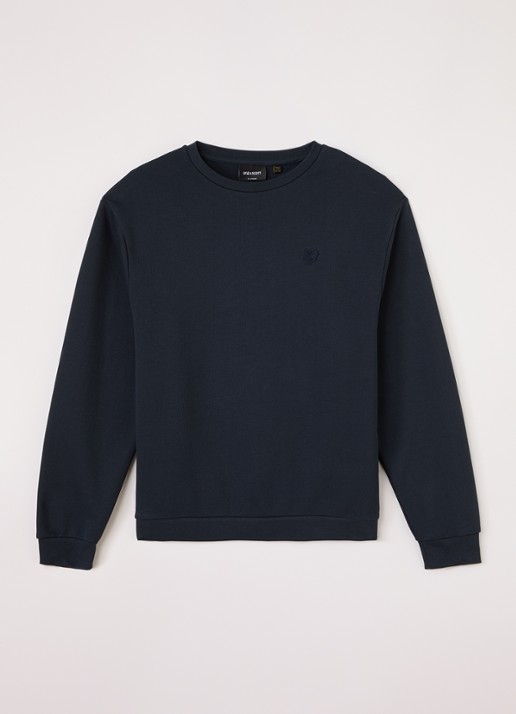 Lyle & Scott Sweater met logo - voorkant 2 donkerblauw
