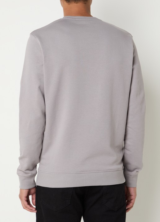 Lyle & Scott Sweater met logoborduring - achterkant 4 lichtgrijs