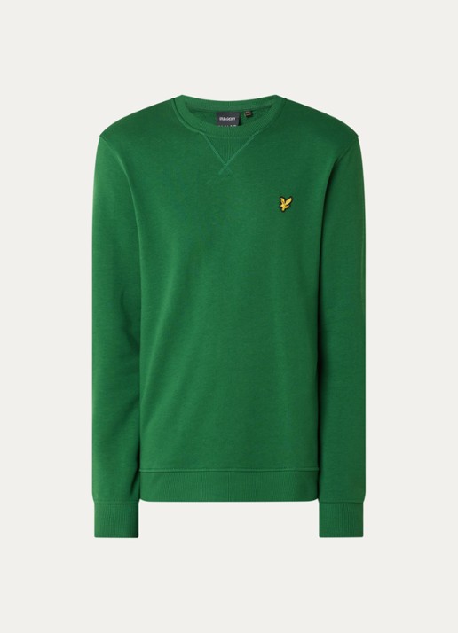 Lyle & Scott Sweater met logoborduring - voorkant 2 groen