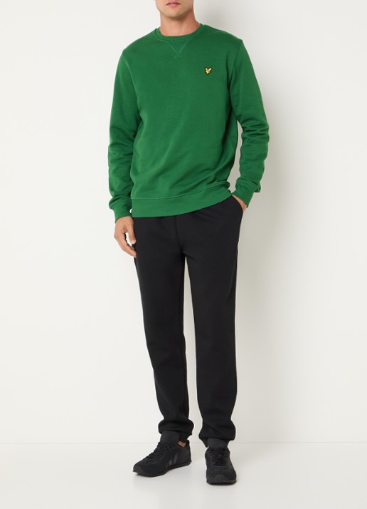 Lyle & Scott Sweater met logoborduring - voorkant 3 groen