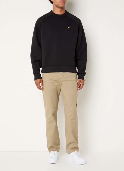 Lyle & Scott Sweater met logoborduring - voorkant 4 zwart