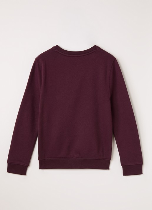 Lyle & Scott Sweater met logoborduring - voorkant 2 bordeauxrood