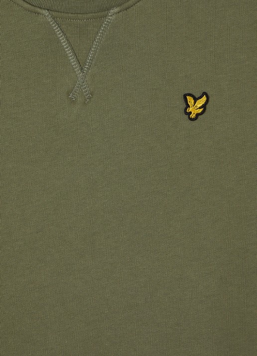 Lyle & Scott Sweater met logoborduring - detail legergroen