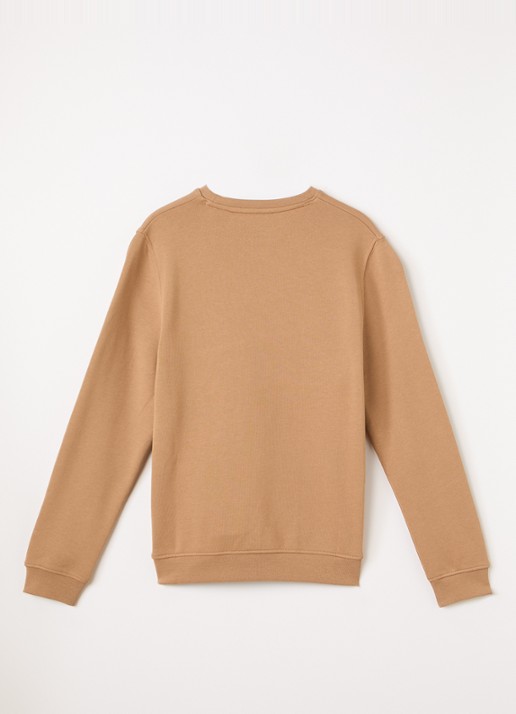 Lyle & Scott Sweater met logoborduring - voorkant 3 donkerbeige