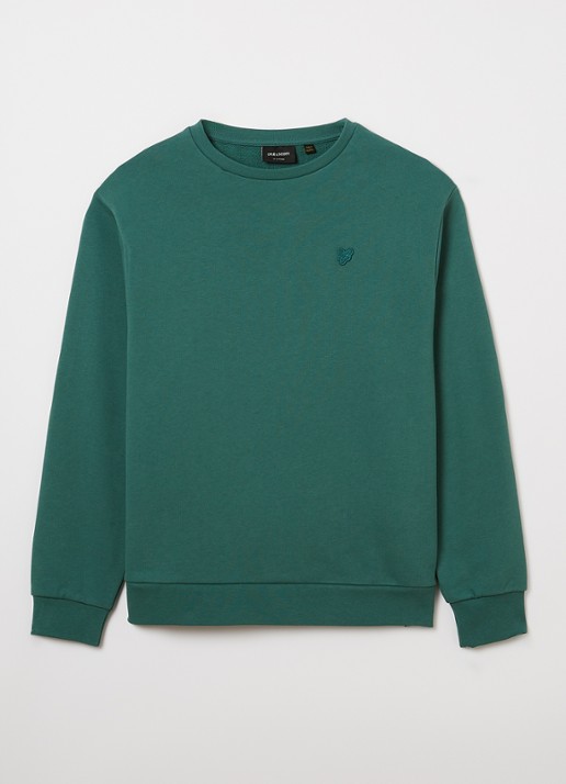 Lyle & Scott Sweater met logoborduring - voorkant groen