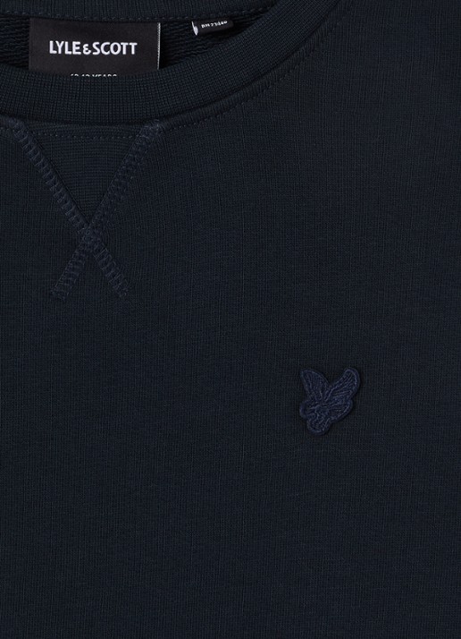 Lyle & Scott Sweater met logoborduring - detail 3 donkerblauw