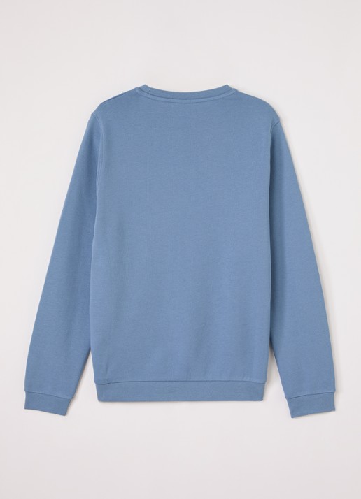 Lyle & Scott Sweater met logoborduring - voorkant 2 staalblauw