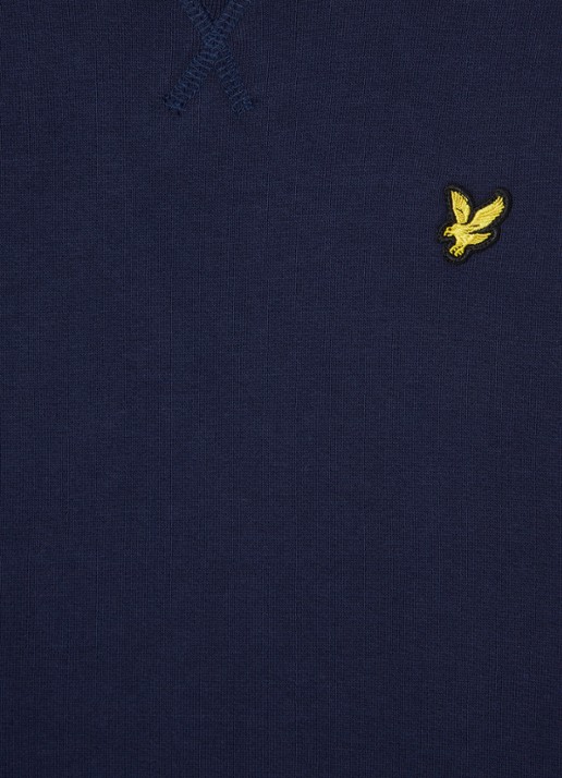 Lyle & Scott Sweater met logoborduring - detail royalblauw