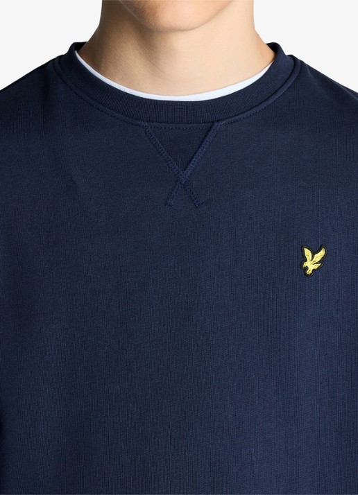 Lyle & Scott Sweater met logoborduring - detail 3 royalblauw