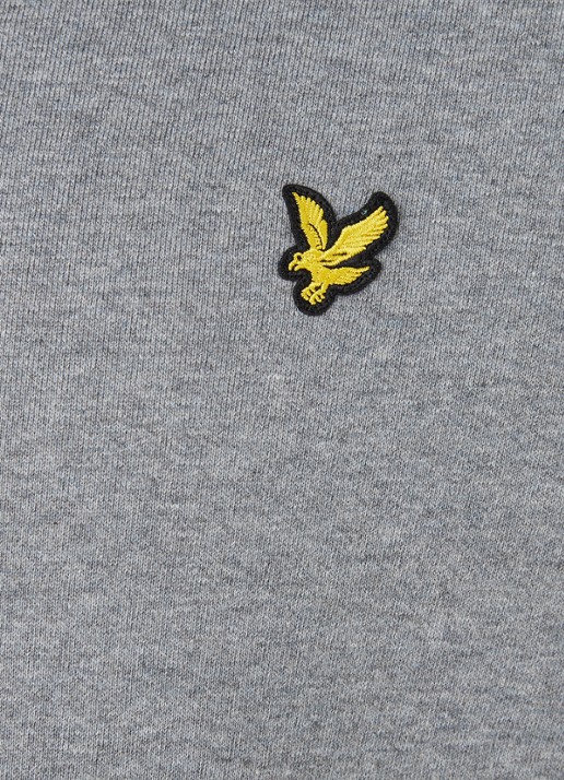 Lyle & Scott Sweater van katoen met logo-applicatie - detail 2 grijsmele