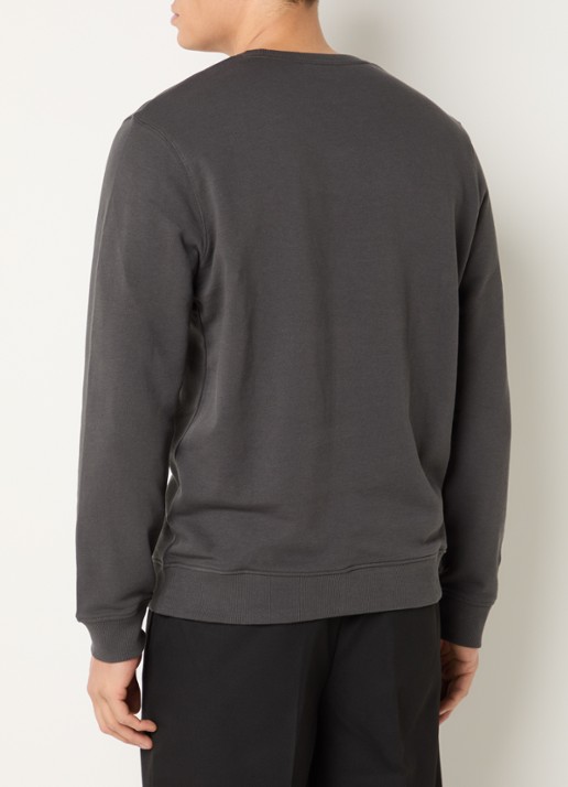Lyle & Scott Sweater van katoen met logo-applicatie - achterkant 4 antraciet