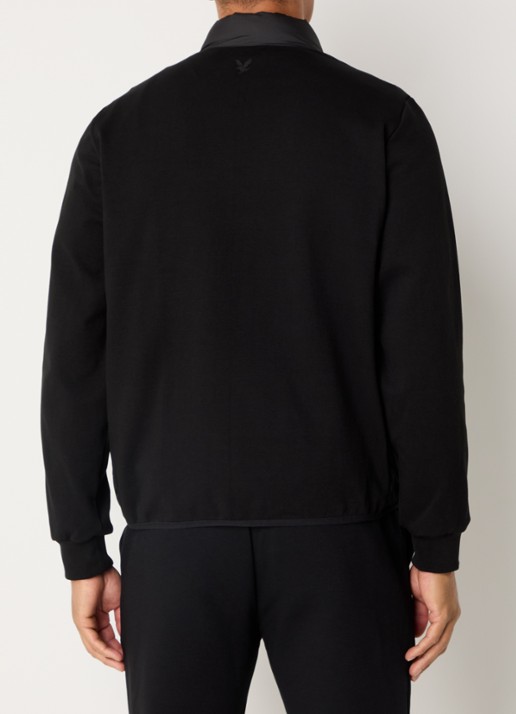 Lyle & Scott Sweatvest met gewatteerd voorpand en logo - achterkant 4 zwart
