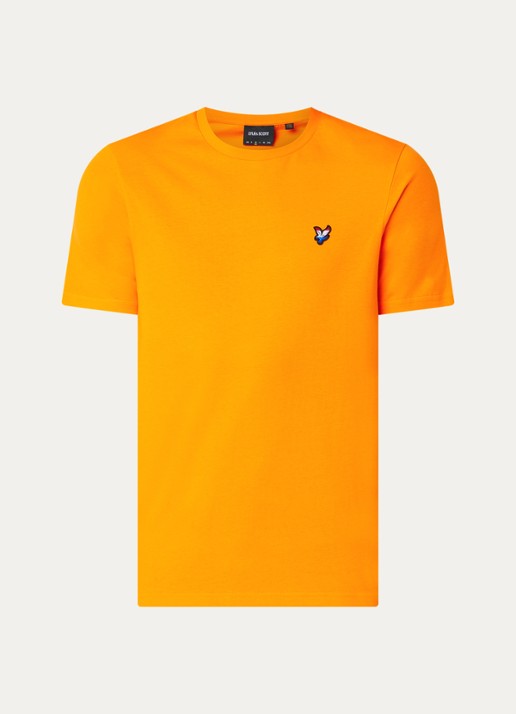 Lyle & Scott T-shirt met logo en ronde hals - voorkant orange