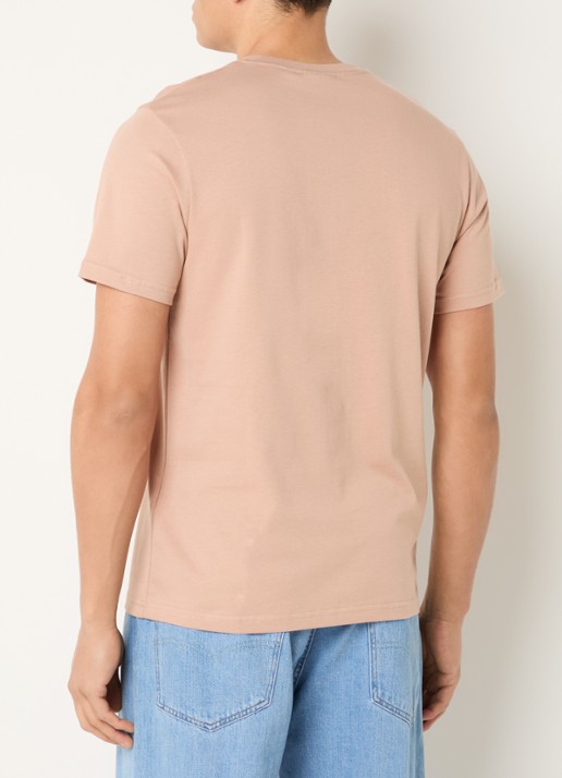 Lyle & Scott T-shirt met logo - achterkant 4 abrikoos