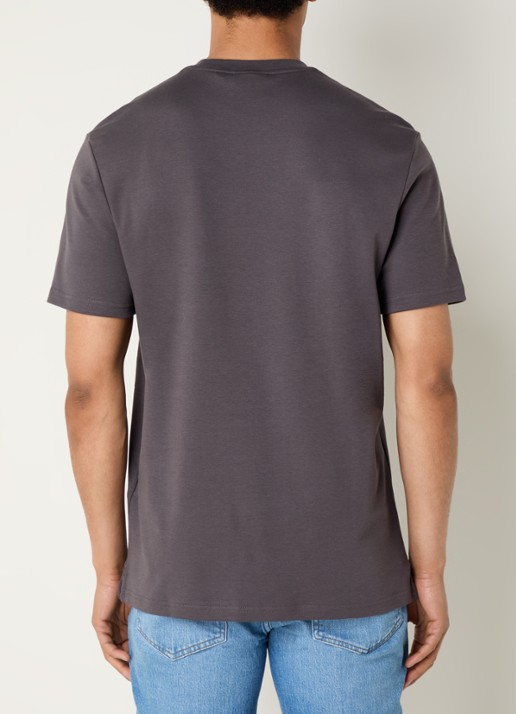 Lyle & Scott T-shirt met logo - achterkant 3 antraciet