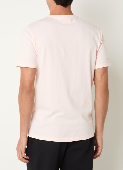 Lyle & Scott T-shirt met logo - achterkant zalmroze