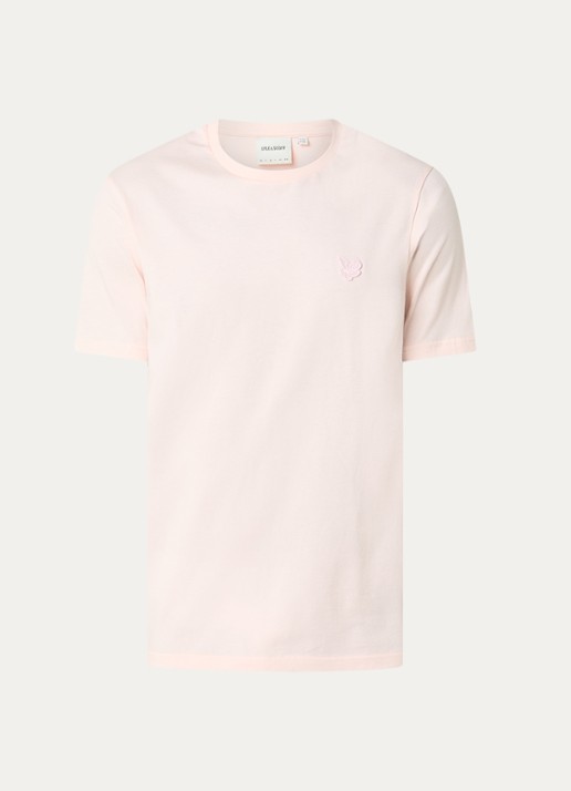 Lyle & Scott T-shirt met logo - voorkant 2 zalmroze