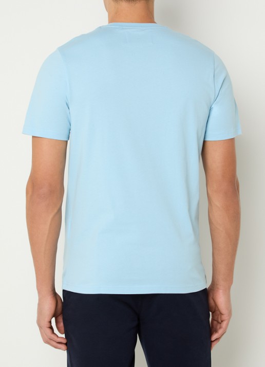 Lyle & Scott T-shirt met logo - achterkant 4 lichtblauw