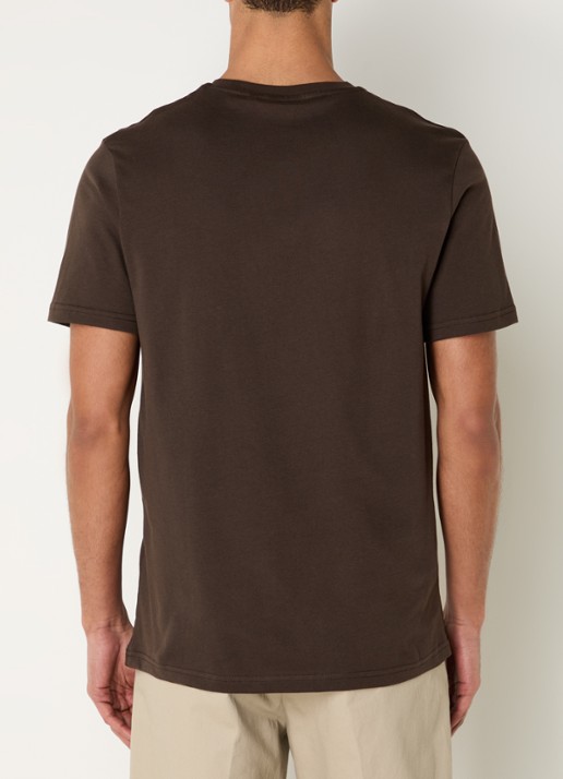 Lyle & Scott T-shirt met logoborduring - achterkant bruin
