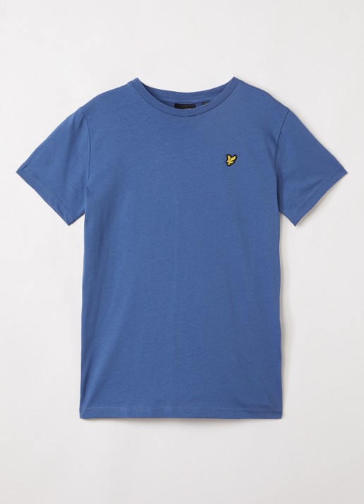Lyle & Scott T-shirt met logoborduring - voorkant 2 petrol