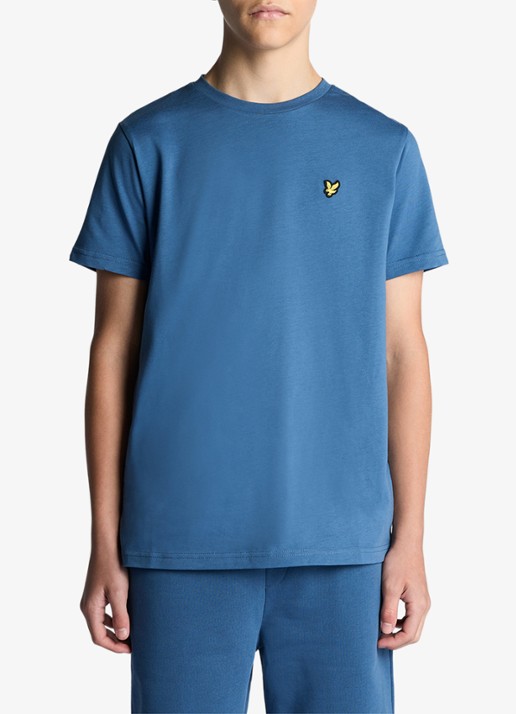 Lyle & Scott T-shirt met logoborduring - voorkant 3 petrol