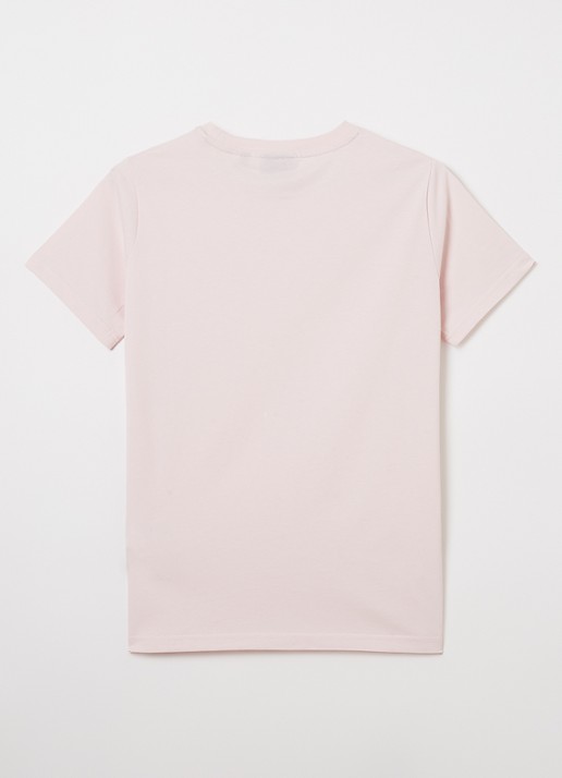 Lyle & Scott T-shirt met logoborduring - detail lichtroze
