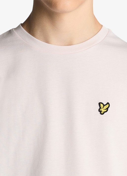 Lyle & Scott T-shirt met logoborduring - detail 2 lichtroze