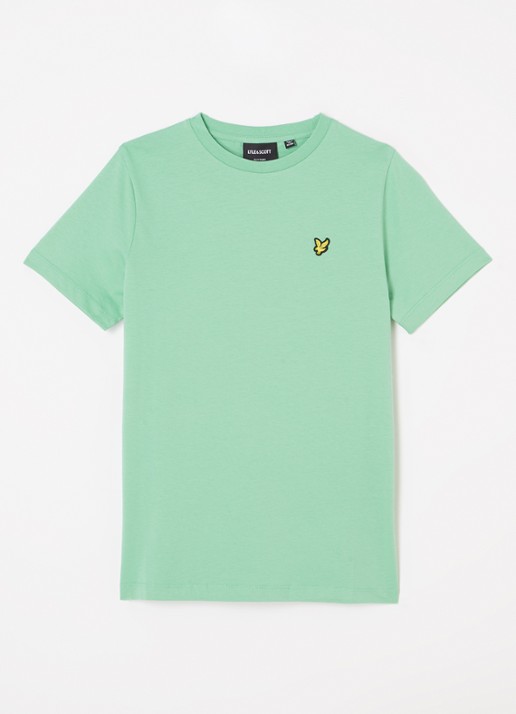 Lyle & Scott T-shirt met logoborduring - voorkant groen