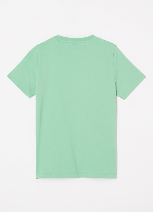 Lyle & Scott T-shirt met logoborduring - voorkant 2 groen
