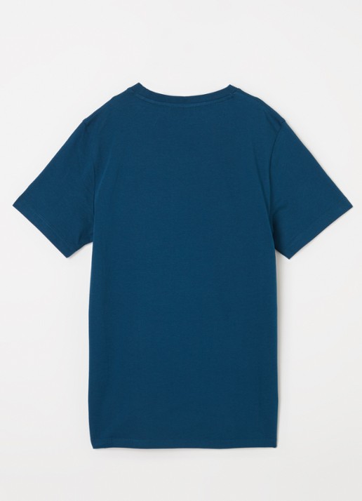 Lyle & Scott T-shirt met logoborduring - voorkant 2 donkerblauw