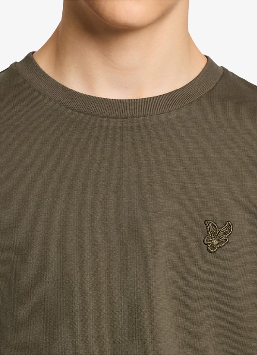 Lyle & Scott T-shirt met logoborduring - detail 4 olijfgroen