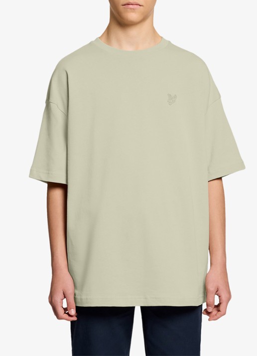Lyle & Scott T-shirt met logoborduring - voorkant 3 beige