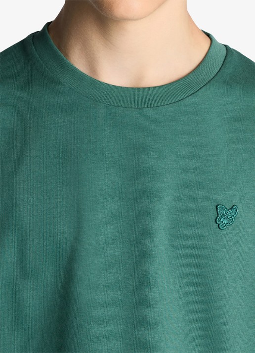 Lyle & Scott T-shirt met logoborduring - detail 4 groen