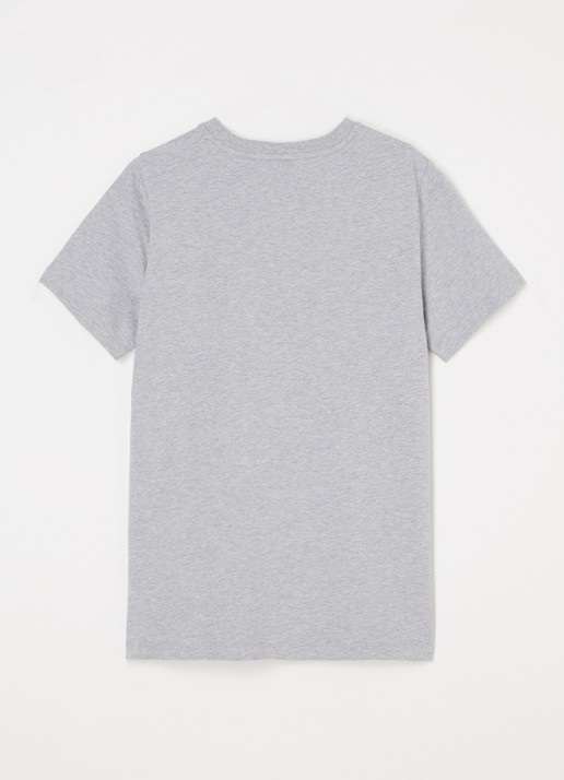 Lyle & Scott T-shirt met logoborduring - voorkant 2 lichtgrijs