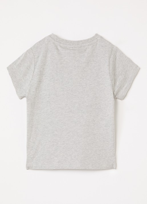 Lyle & Scott T-shirt met logoborduring - voorkant 2 lichtgrijs