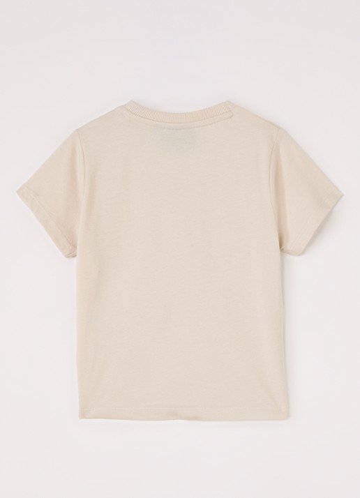 Lyle & Scott T-shirt met logoborduring - voorkant 2 beige