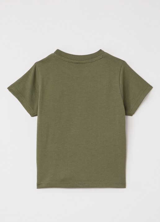 Lyle & Scott T-shirt met logoborduring - voorkant 2 legergroen