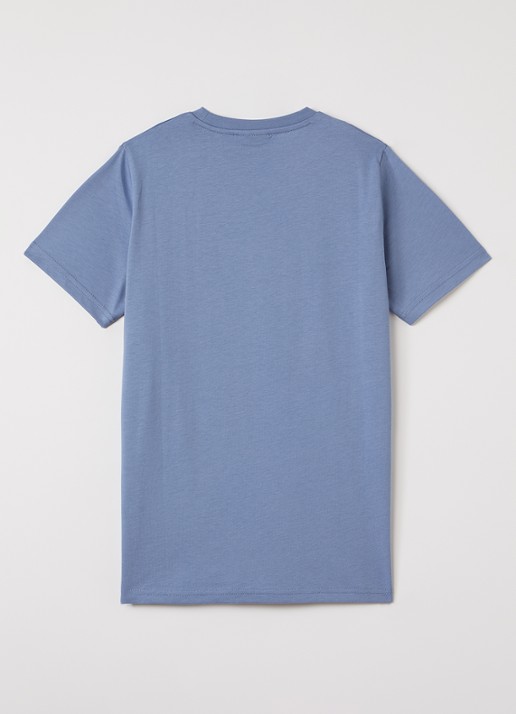 Lyle & Scott T-shirt met logoprint - voorkant 2 staalblauw