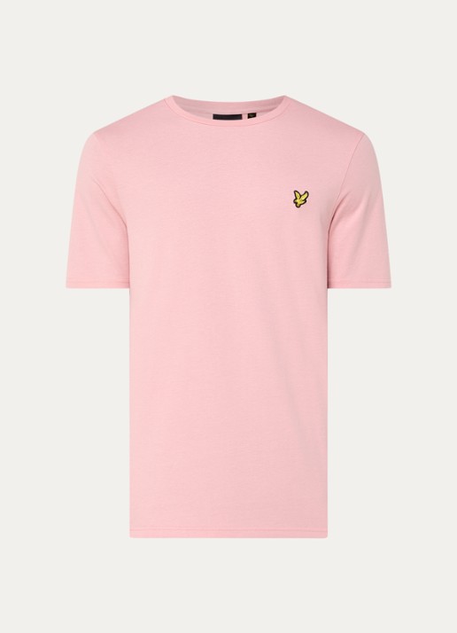 Lyle & Scott T-shirt met merkembleem - voorkant 3 zalmroze
