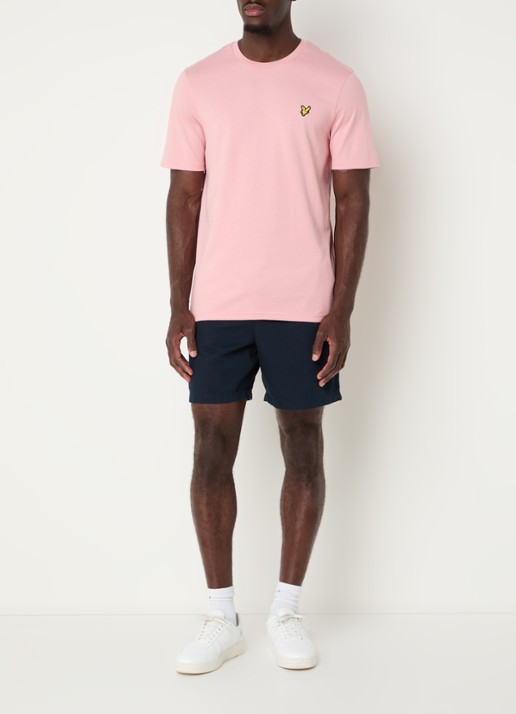 Lyle & Scott T-shirt met merkembleem - voorkant 4 zalmroze