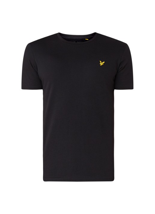 Lyle & Scott T-shirt met merkembleem - voorkant zwart