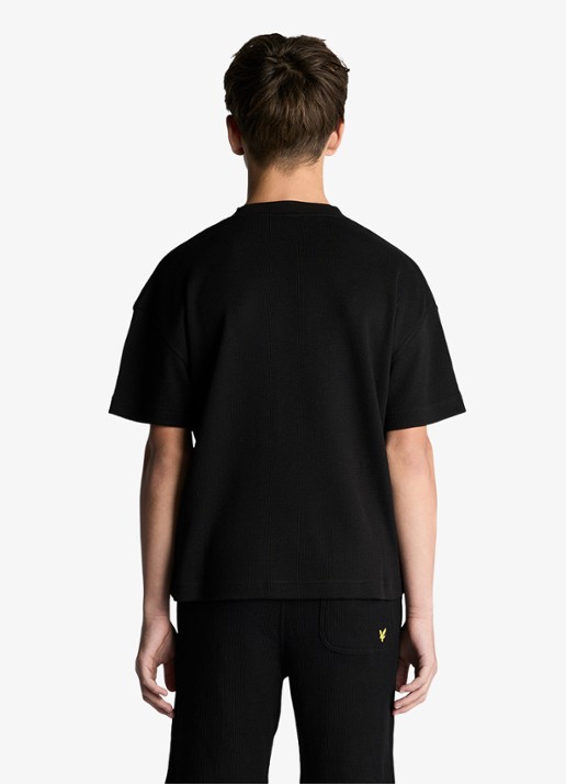 Lyle & Scott T-shirt met structuur - achterkant 2 zwart