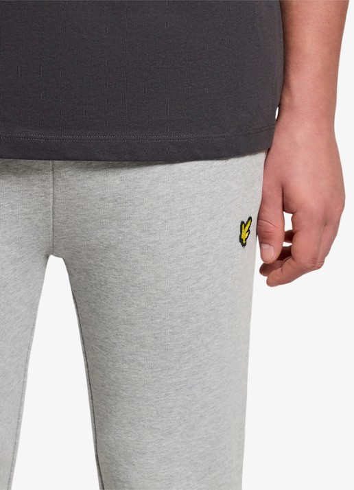 Lyle & Scott Tapered fit joggingbroek met logoborduring - detail 3 lichtgrijs
