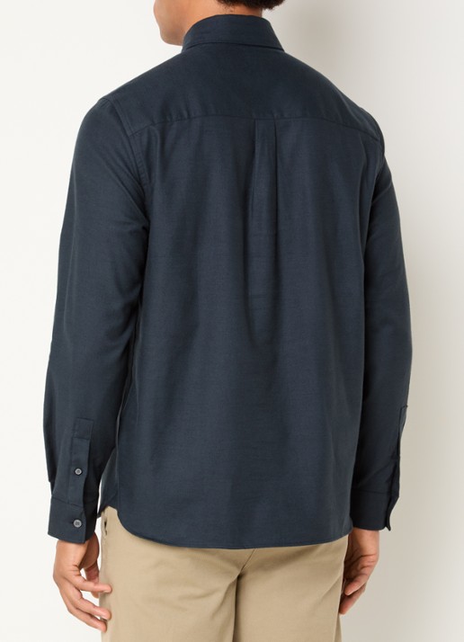 Lyle & Scott Tonal Plain overhemd met logo - achterkant 4 donkerblauw