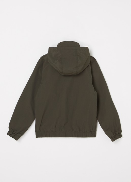 Lyle & Scott Windjack met capuchon en logoborduring - achterkant 3 legergroen