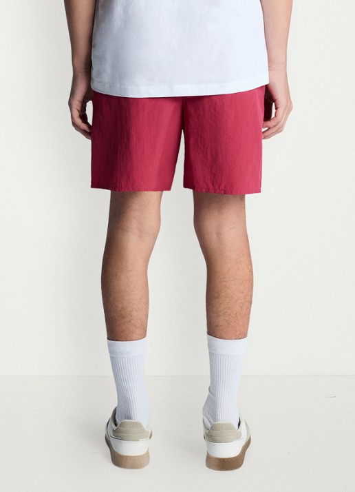 Lyle & Scott Zwemshorts met logoborduring - achterkant 3 cranberryrood